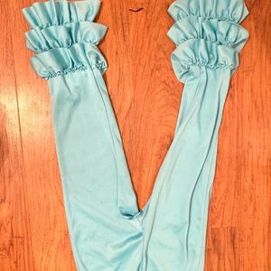 Teal blue flare pants